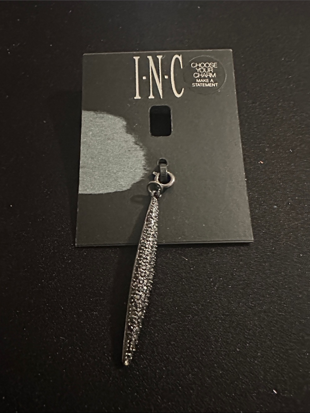Silver Crystal Spike Pendant Charm
#157